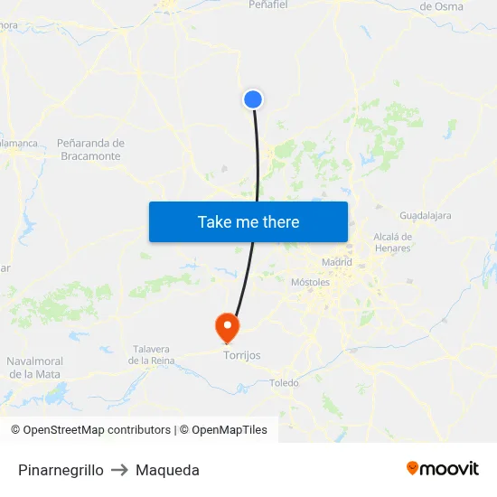 Pinarnegrillo to Maqueda map