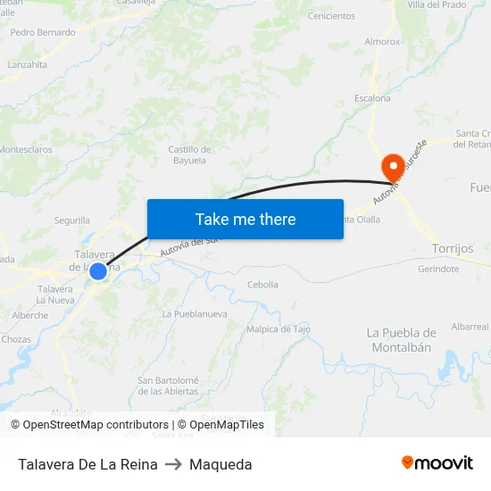 Talavera De La Reina to Maqueda map
