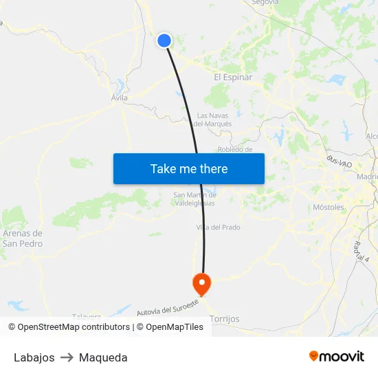 Labajos to Maqueda map
