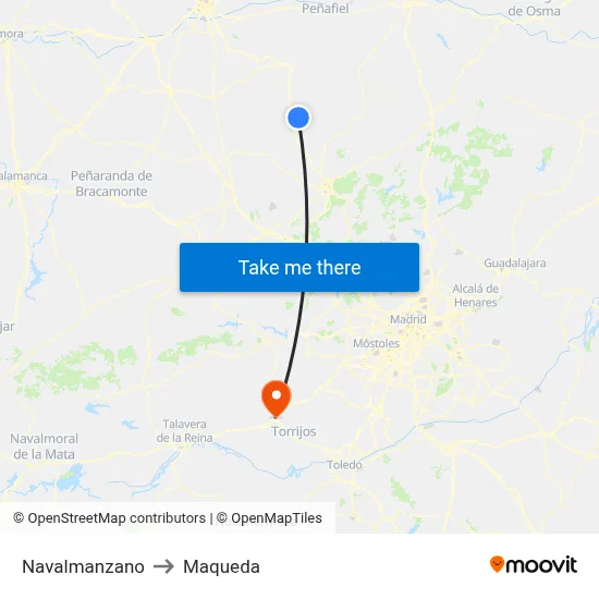 Navalmanzano to Maqueda map