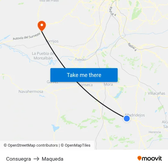 Consuegra to Maqueda map