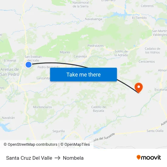 Santa Cruz Del Valle to Nombela map
