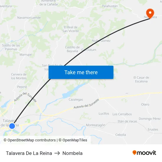 Talavera De La Reina to Nombela map