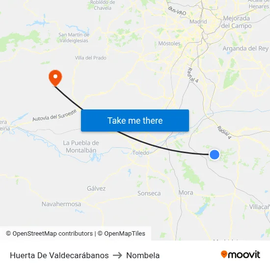 Huerta De Valdecarábanos to Nombela map