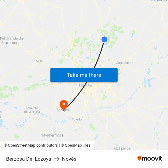 Berzosa Del Lozoya to Novés map