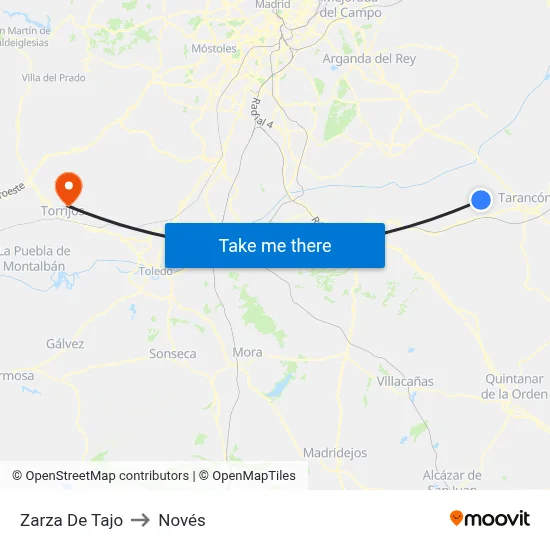 Zarza De Tajo to Novés map