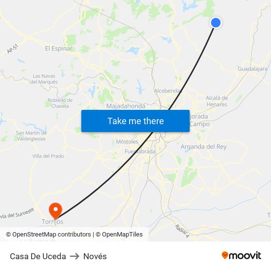 Casa De Uceda to Novés map