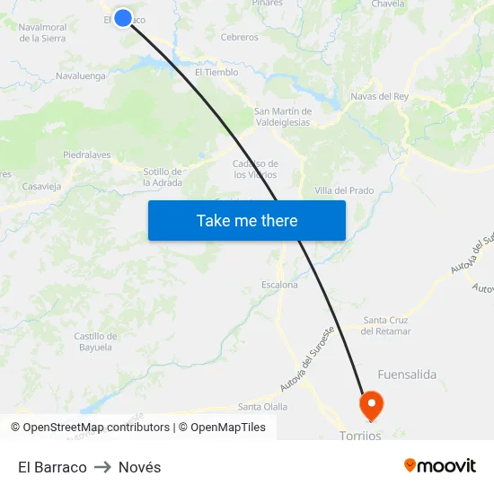 El Barraco to Novés map