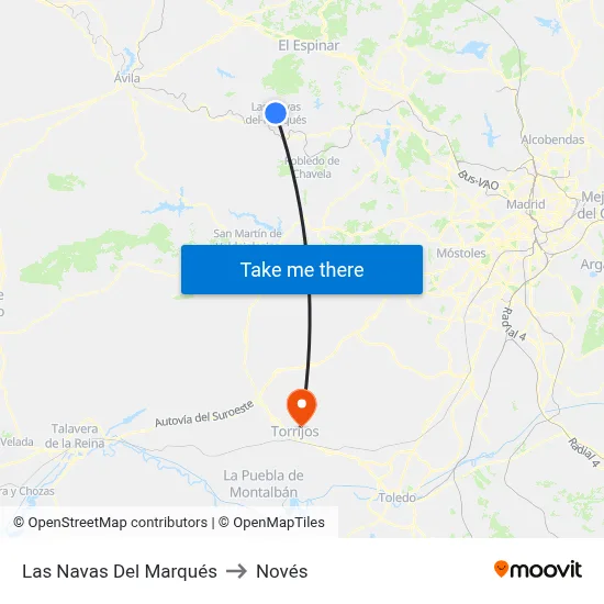 Las Navas Del Marqués to Novés map