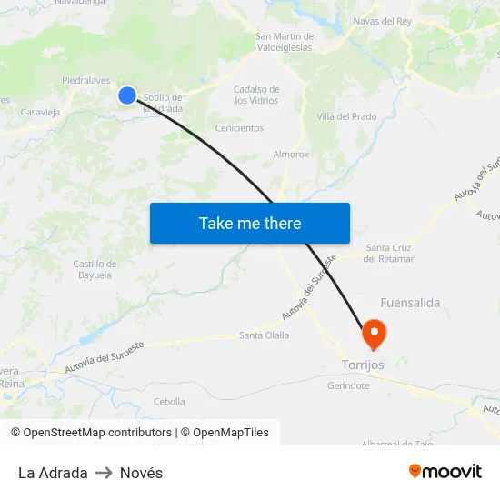 La Adrada to Novés map