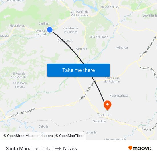 Santa María Del Tiétar to Novés map