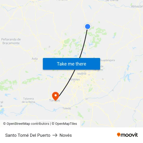 Santo Tomé Del Puerto to Novés map
