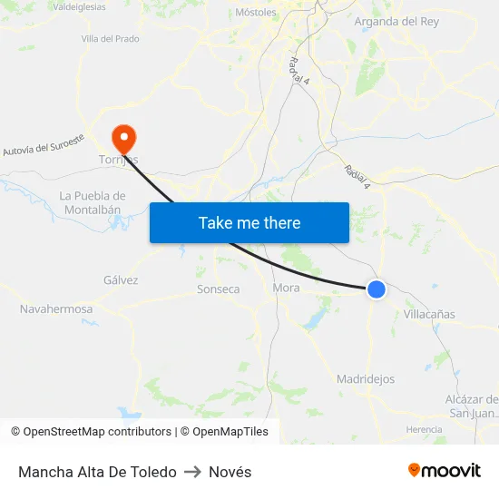 Mancha Alta De Toledo to Novés map