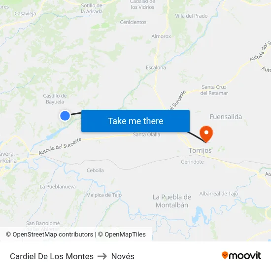 Cardiel De Los Montes to Novés map