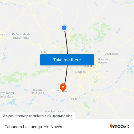Tabanera La Luenga to Novés map
