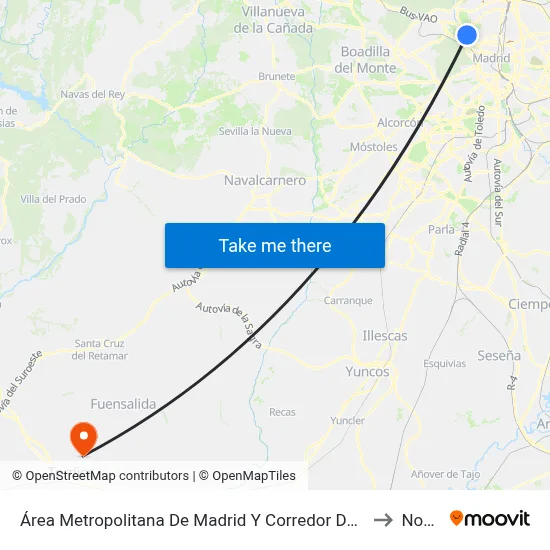 Área Metropolitana De Madrid Y Corredor Del Henares to Novés map