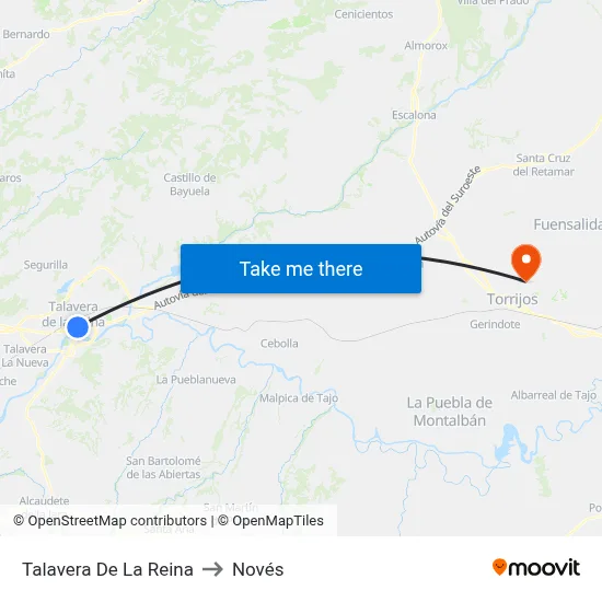 Talavera De La Reina to Novés map