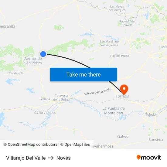 Villarejo Del Valle to Novés map
