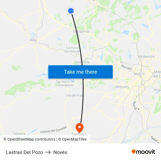 Lastras Del Pozo to Novés map