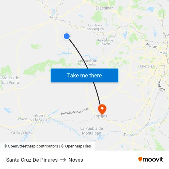 Santa Cruz De Pinares to Novés map