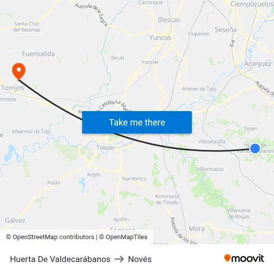 Huerta De Valdecarábanos to Novés map