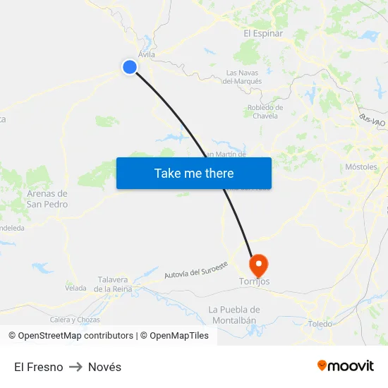 El Fresno to Novés map