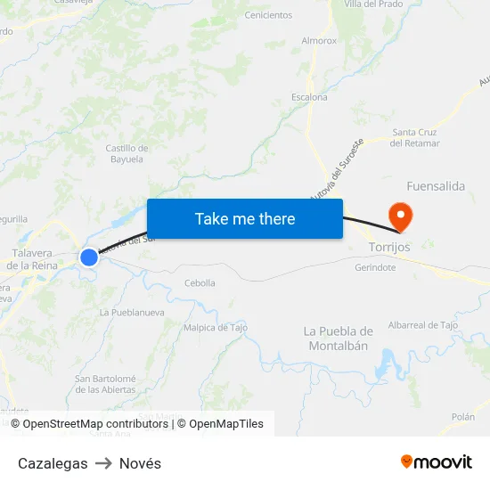 Cazalegas to Novés map