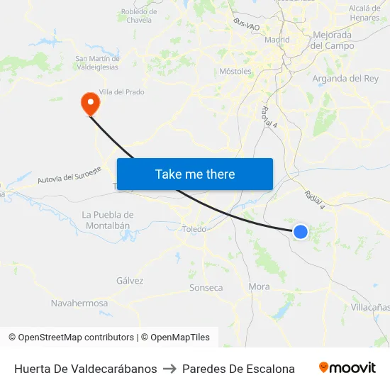 Huerta De Valdecarábanos to Paredes De Escalona map