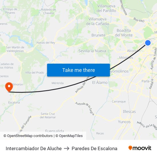 Intercambiador De Aluche to Paredes De Escalona map