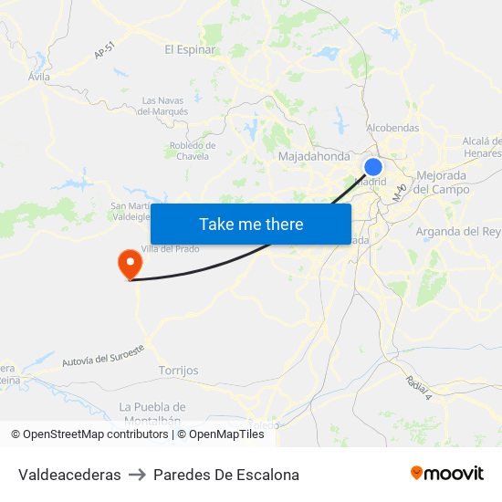 Valdeacederas to Paredes De Escalona map