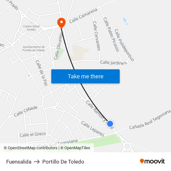 Fuensalida to Portillo De Toledo map