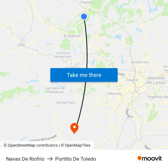 Navas De Riofrío to Portillo De Toledo map