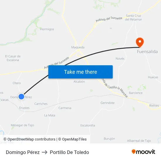 Domingo Pérez to Portillo De Toledo map