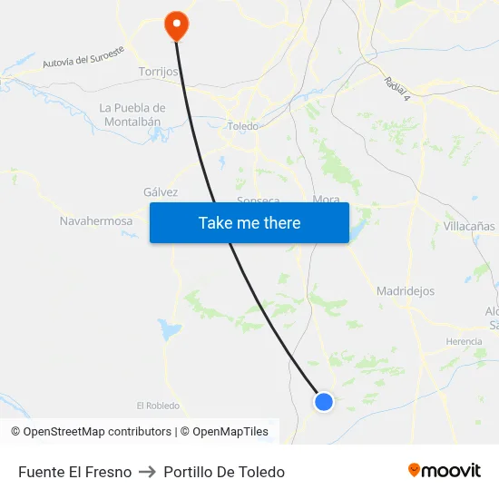 Fuente El Fresno to Portillo De Toledo map