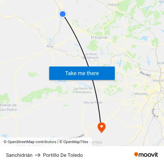 Sanchidrián to Portillo De Toledo map