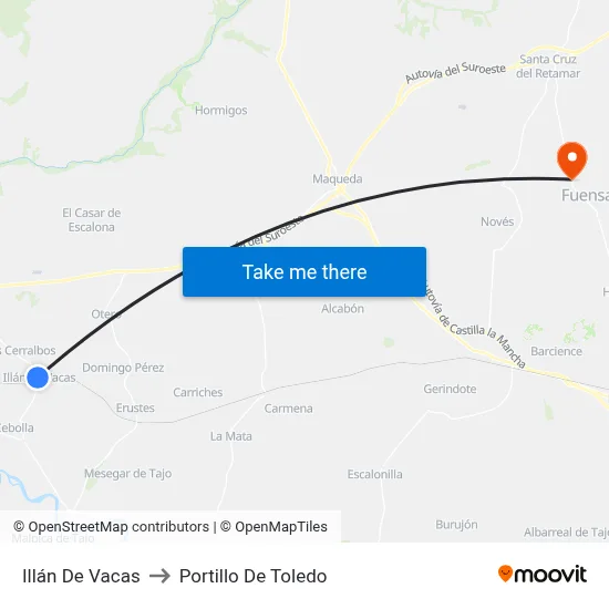 Illán De Vacas to Portillo De Toledo map