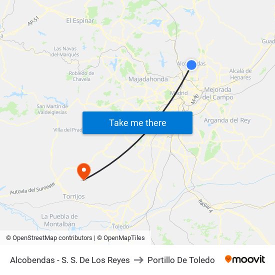 Alcobendas - S. S. De Los Reyes to Portillo De Toledo map