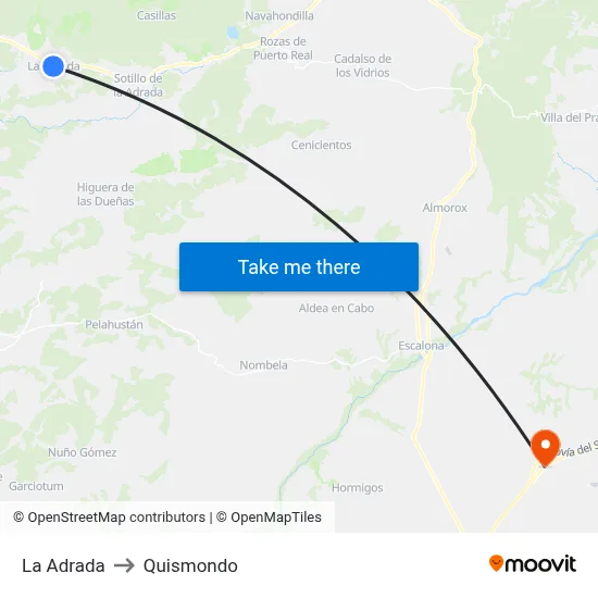 La Adrada to Quismondo map