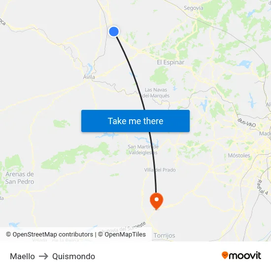 Maello to Quismondo map