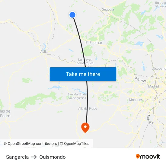 Sangarcía to Quismondo map
