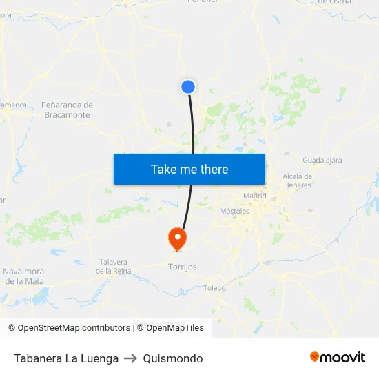 Tabanera La Luenga to Quismondo map