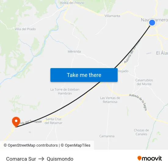 Comarca Sur to Quismondo map