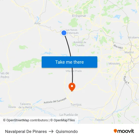 Navalperal De Pinares to Quismondo map