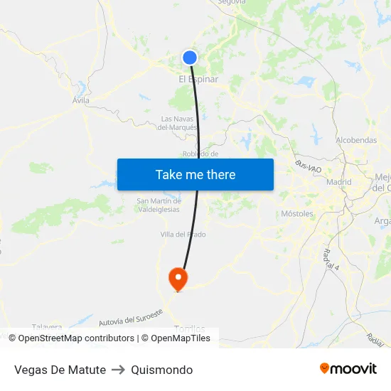 Vegas De Matute to Quismondo map