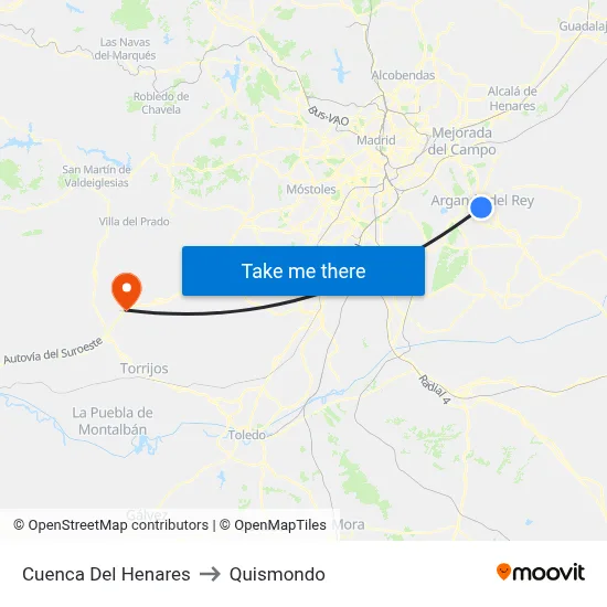 Cuenca Del Henares to Quismondo map