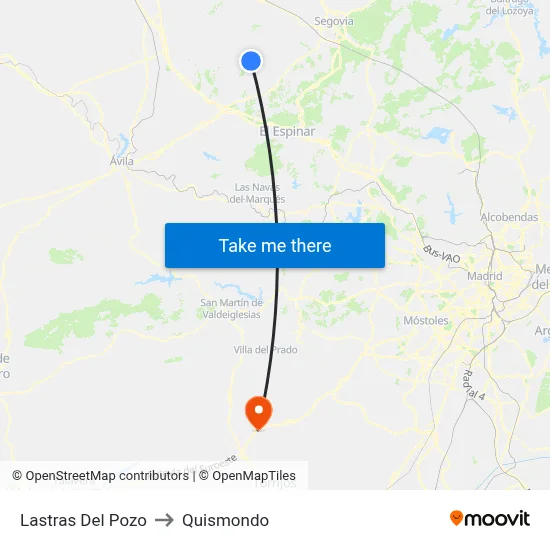 Lastras Del Pozo to Quismondo map