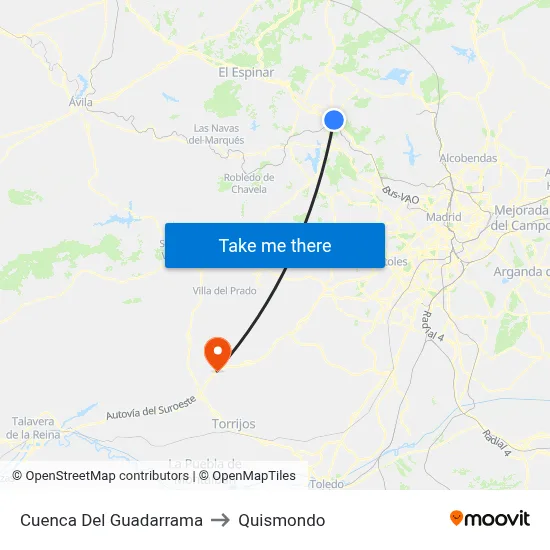 Cuenca Del Guadarrama to Quismondo map