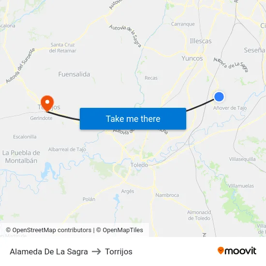 Alameda De La Sagra to Torrijos map
