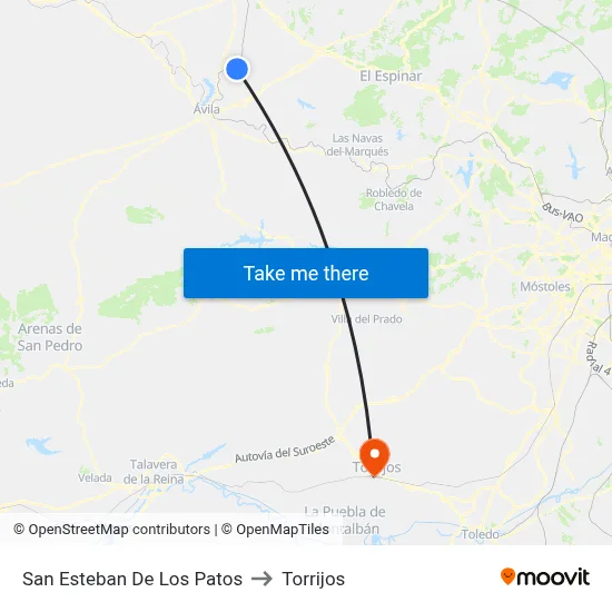 San Esteban De Los Patos to Torrijos map
