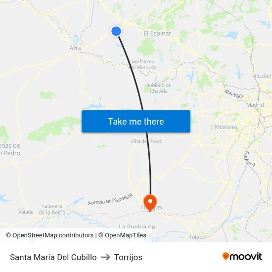 Santa María Del Cubillo to Torrijos map